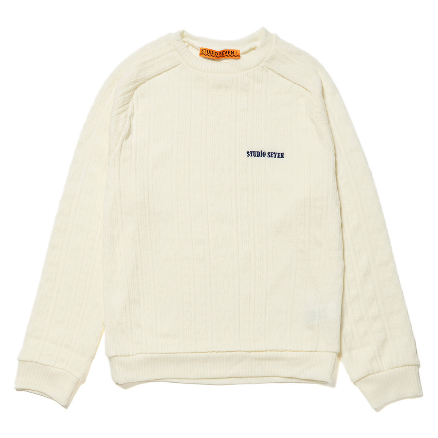 STUDIO SEVEN EMB Cable Knit Crew Sweat | STUDIO SEVEN (スタジオ