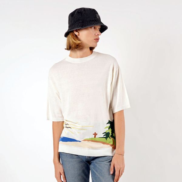 Morning Graphics Intarsia Knit SS Tee 詳細画像 White 10