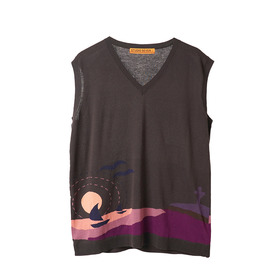 Sunset Graphics Intarsia Knit Vest