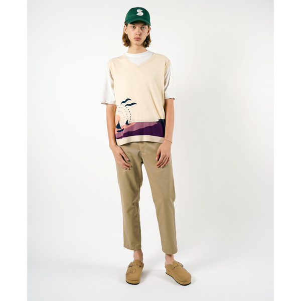 Sunset Graphics Intarsia Knit Vest 詳細画像 Beige 12
