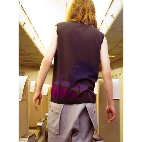 Sunset Graphics Intarsia Knit Vest 詳細画像 Beige 8