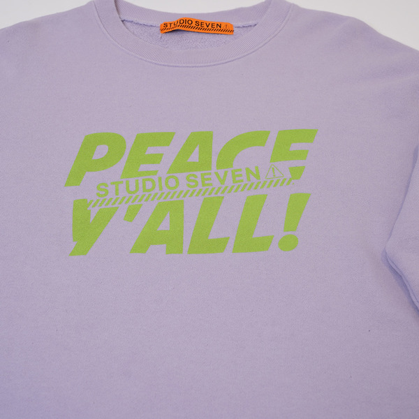 PEACE Y'ALL Printed Crew Sweat 詳細画像 Purple 4