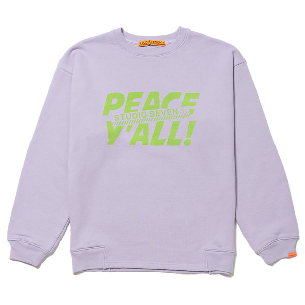 PEACE Y'ALL Printed Crew Sweat 詳細画像 Purple 1