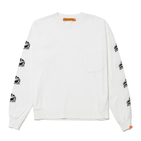 Caution Cheese Sleeve Printed LS Tee | STUDIO SEVEN (スタジオ セブン)