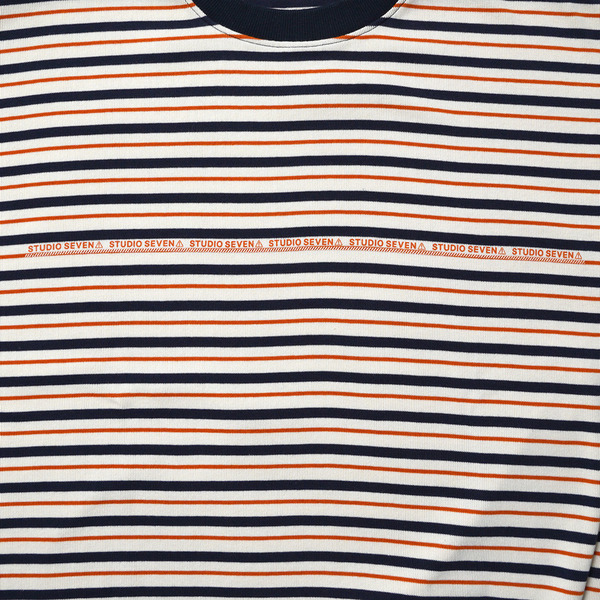Stretch Fraise Border LS Tee 詳細画像 Navy 2