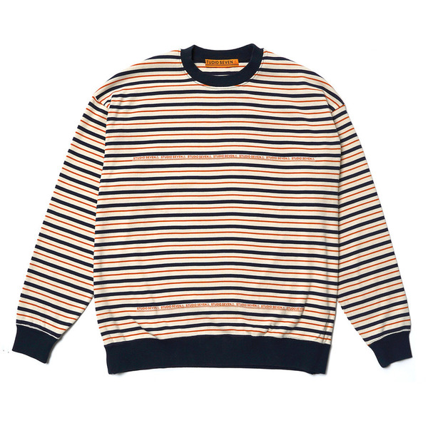 Stretch Fraise Border LS Tee 詳細画像 Navy 1