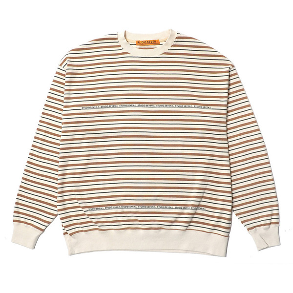 Stretch Fraise Border LS Tee 詳細画像 Khaki 1