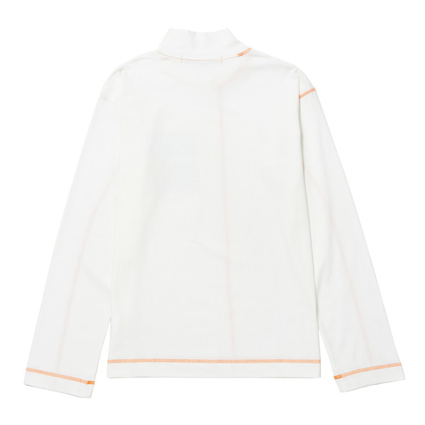 Contrast Stitch Cotton Spandex Jersey LS Tee 詳細画像 White 8