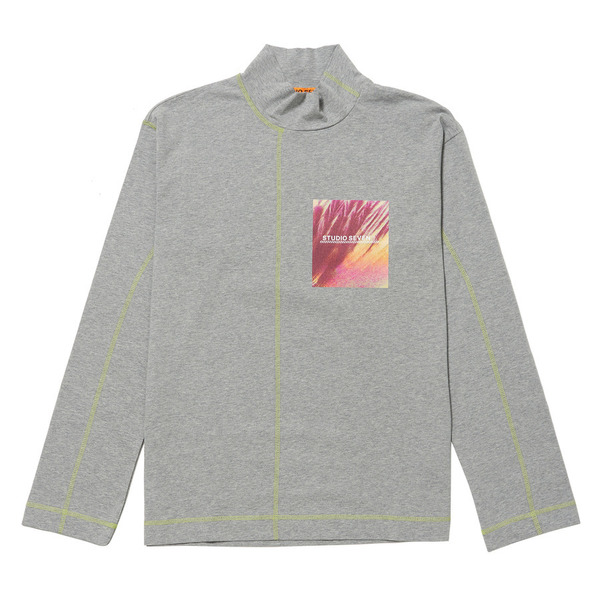Contrast Stitch Cotton Spandex Jersey LS Tee 詳細画像 H.Grey 1