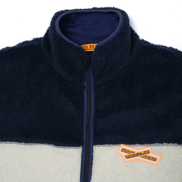 Boa Panel Design Zip Vest 詳細画像 Navy 1