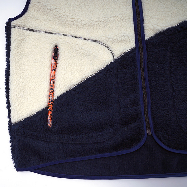 Boa Panel Design Zip Vest 詳細画像 Navy 3