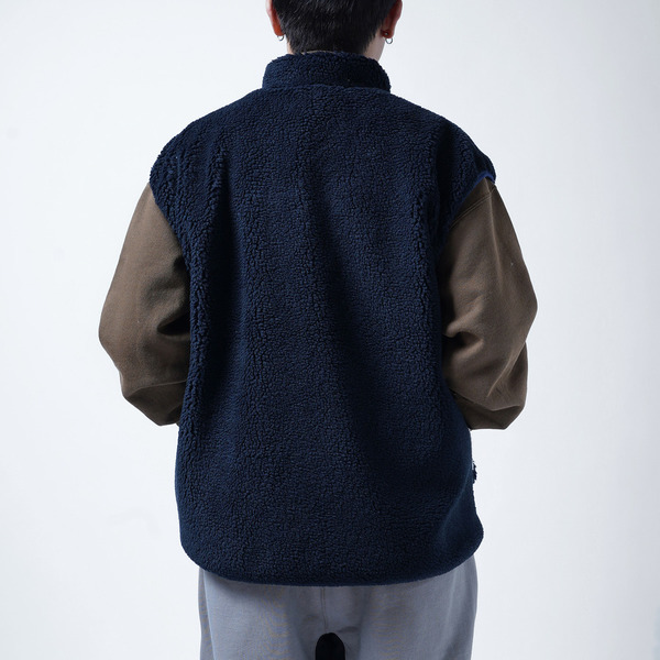 Boa Panel Design Zip Vest 詳細画像 Navy 8