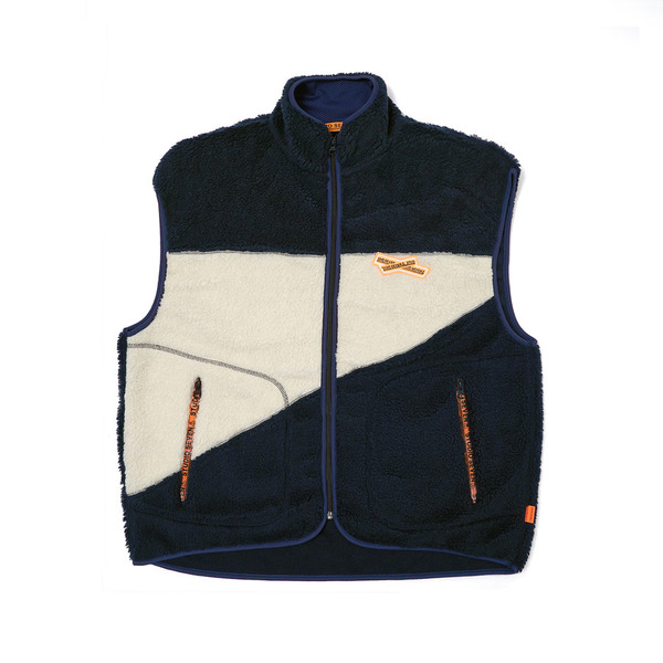 Boa Panel Design Zip Vest 詳細画像 Navy 1