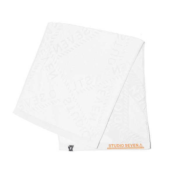 Caution Logo Face Towel 詳細画像 White 1