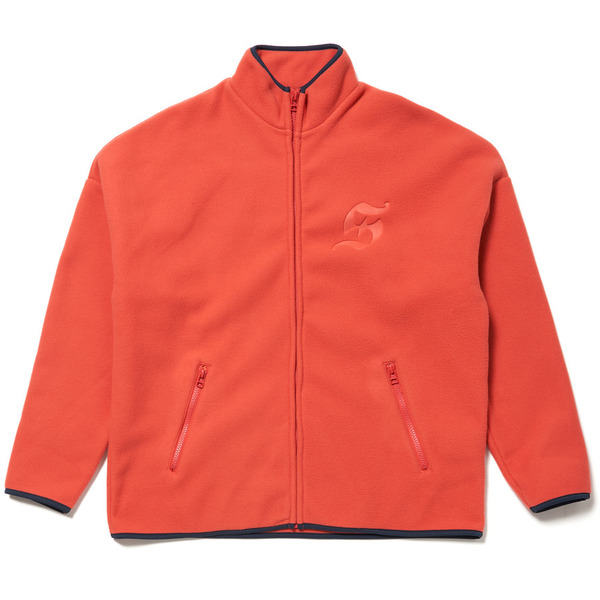 Stand Collar Full Zip Fleece Jacket 詳細画像 Orange 1