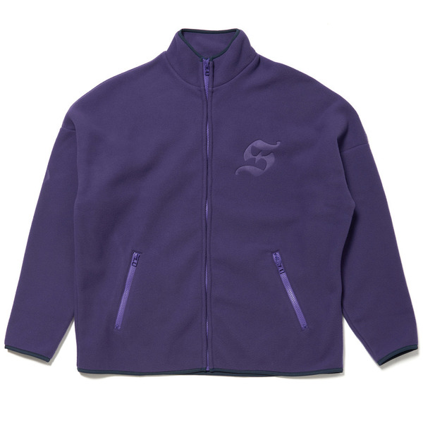 Stand Collar Full Zip Fleece Jacket 詳細画像 Purple 1