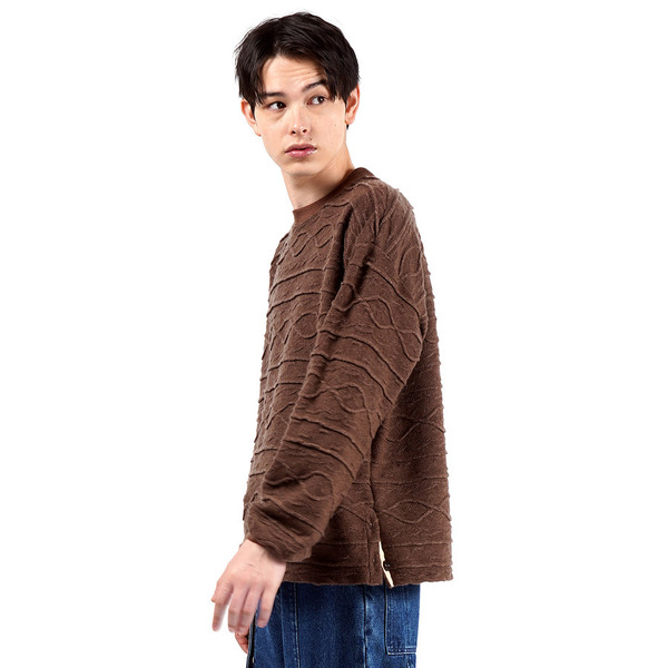 Side Button Knit LS Tee 詳細画像 Brown 10