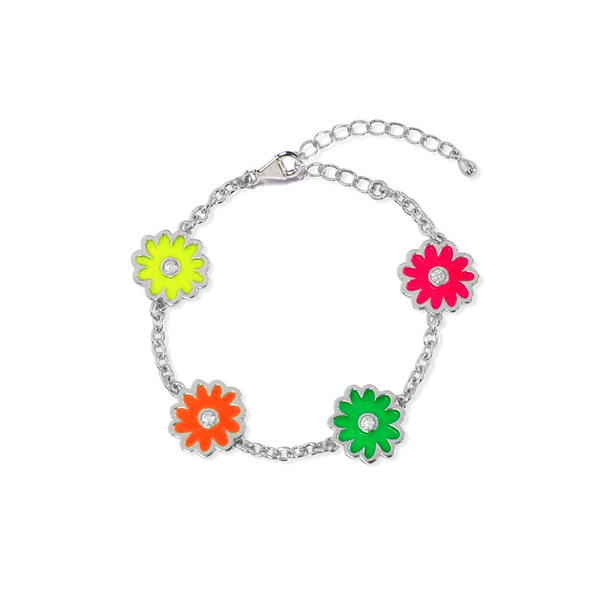 Multi Color Flower Bracelet 詳細画像 Silver 1