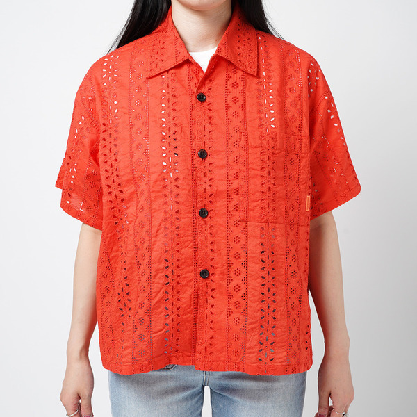 Cotton Lace SS Shirt 詳細画像 Red 12