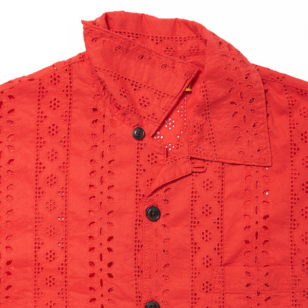 Cotton Lace SS Shirt 詳細画像 Red 5