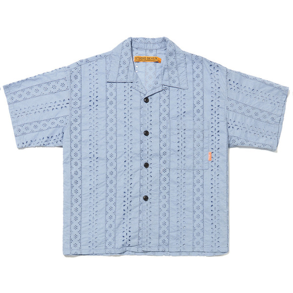 Cotton Lace SS Shirt 詳細画像 L.Blue 1
