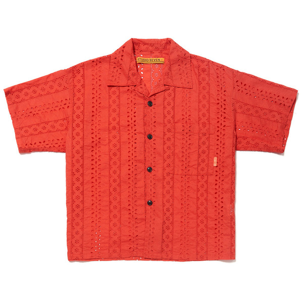 Cotton Lace SS Shirt 詳細画像 Red 1