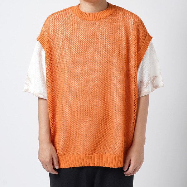 Mesh Knit Vest 詳細画像 Orange 14