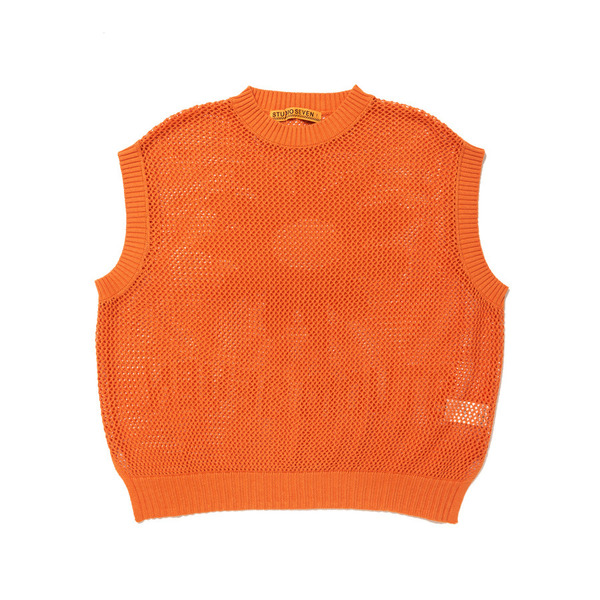 Mesh Knit Vest 詳細画像 Orange 1