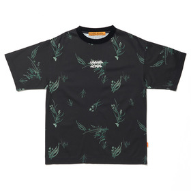 Botanical Print SS Black Tee