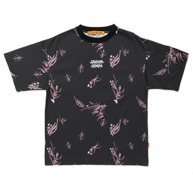 Botanical Print SS Black Tee