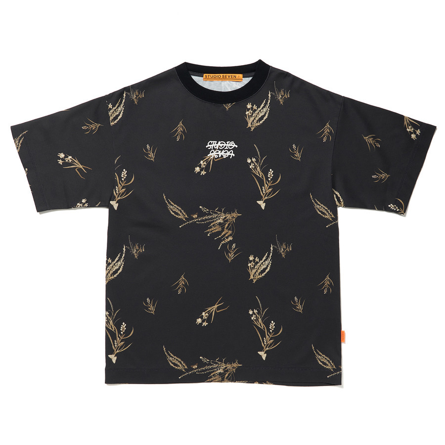 STUDIO SEVEN PACK T-Shirts BLACK Sサイズ１枚 Botanical Print SS Black Tee | STUDIO SEVEN (スタジオ セブン)