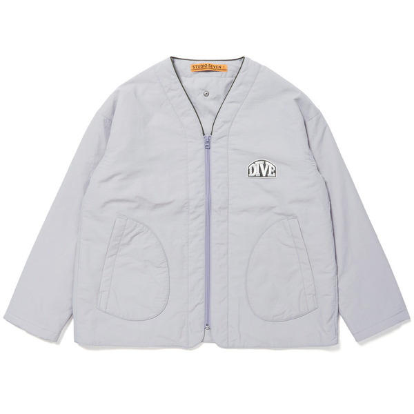 Padded Zip V-neck Coverall 詳細画像 Grey 1