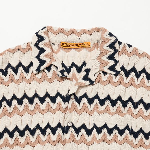 Lace Knit Shirt 詳細画像 Navy 3