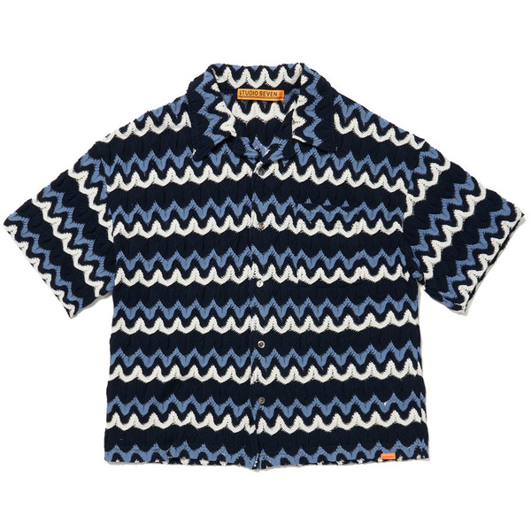 Lace Knit Shirt 詳細画像 Navy 1