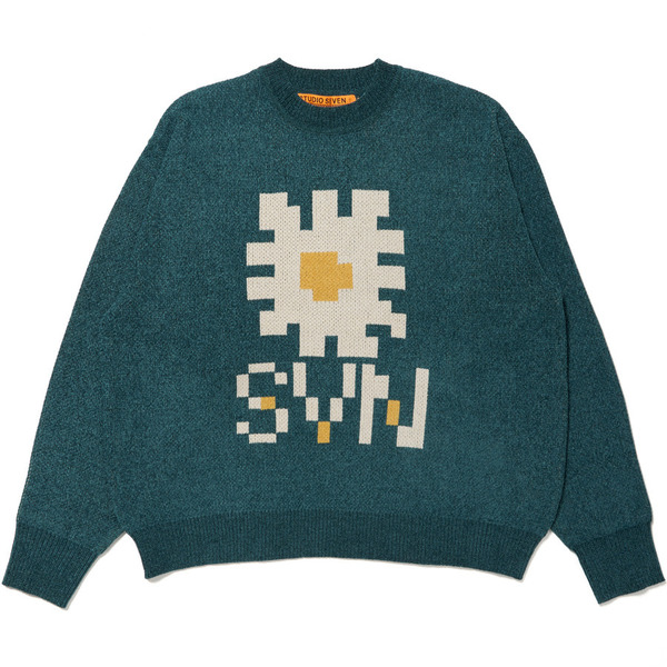 Chenille Crew Neck Knit 詳細画像 Green 1