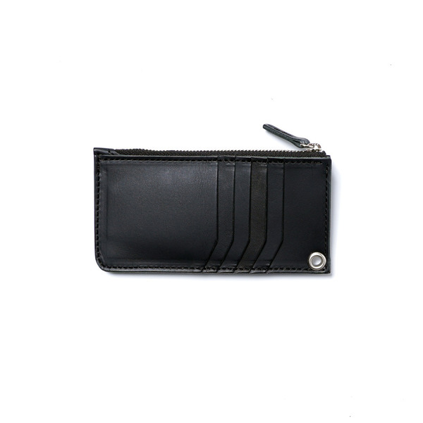 Logo Plate Leather Card-case Coin Wallet 詳細画像 Black 1