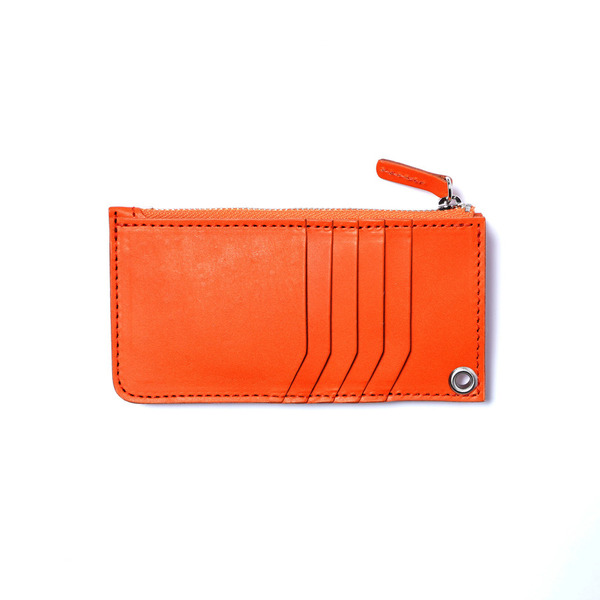 Logo Plate Leather Card-case Coin Wallet 詳細画像 Orange 5