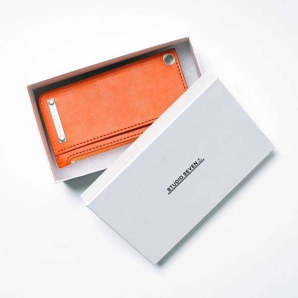 Logo Plate Leather Card-case Coin Wallet 詳細画像 Orange 9