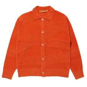 Chenille Knit Caution Logo Cardigan