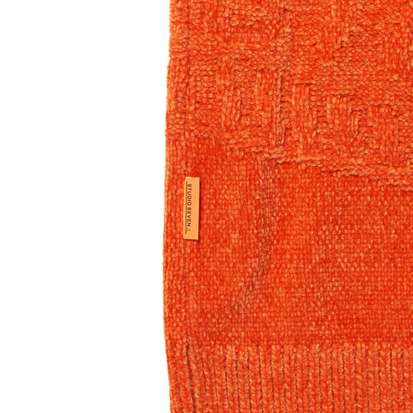 Chenille Knit Caution Logo Cardigan 詳細画像 Orange 5