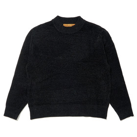 Chenille Caution Logo Mock Neck Knit