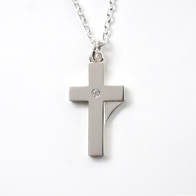SV925 7cross Zirconia Point Necklace 詳細画像