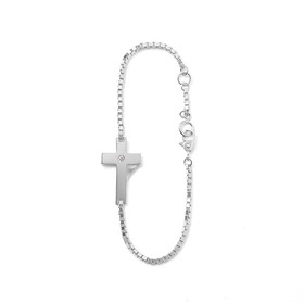 SV925 7cross Zirconia Point Bracelet