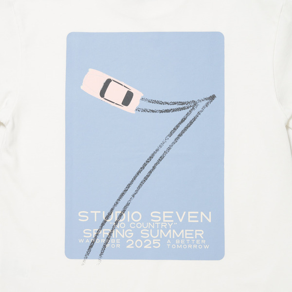 Car Line 7 T-shirt 詳細画像 White 4