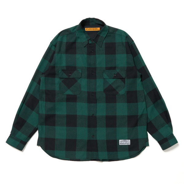 Double Pockets Check Shirt 詳細画像 Green 1