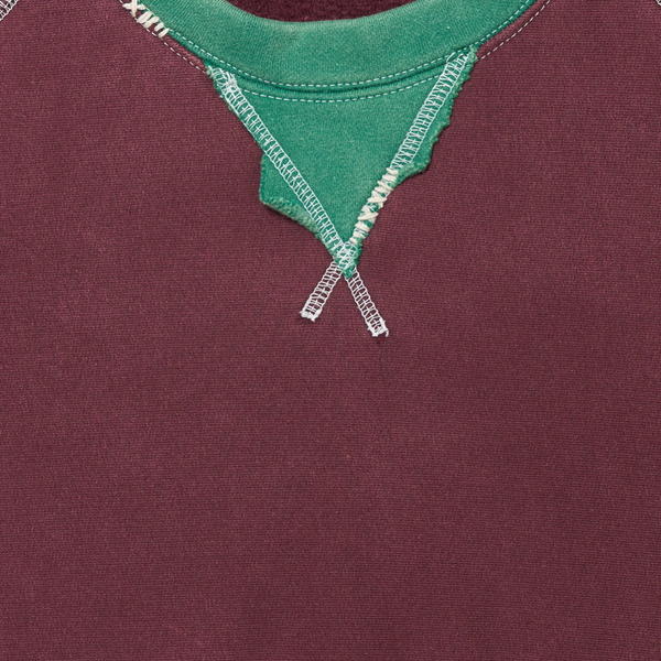 Two-tone Crew Neck Sweat 詳細画像 Burgundy 3