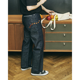 SEVEN Orange Embroidery Denim Pants 詳細画像