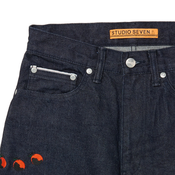 SEVEN Orange Embroidery Denim Pants 詳細画像 Indigo 3