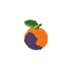 SEVEN Orange Beaded Brooch