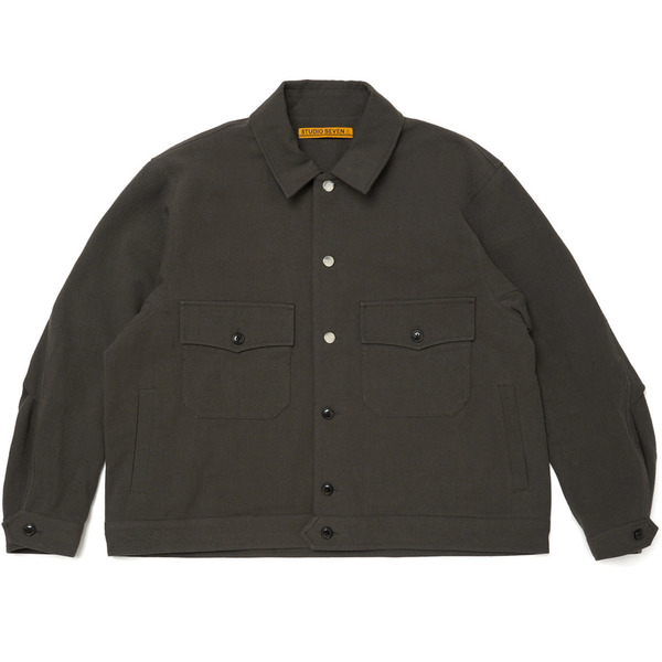 Linen Blend Work Jacket 詳細画像 C.Grey 1